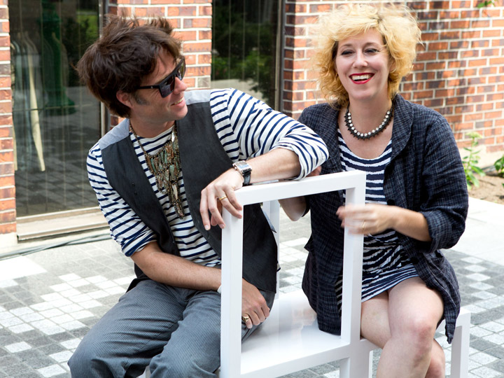 Rufus Wainwright and his sister Martha Wainwright enjoy a moment in the spot named in honoured of their mother.