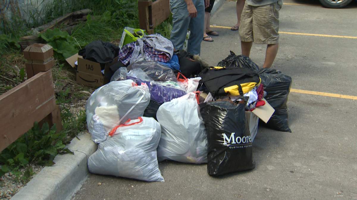 A total of 55 bags full of clothing were brought to United Way downtown today to help the city's less fortunate on Saturday.