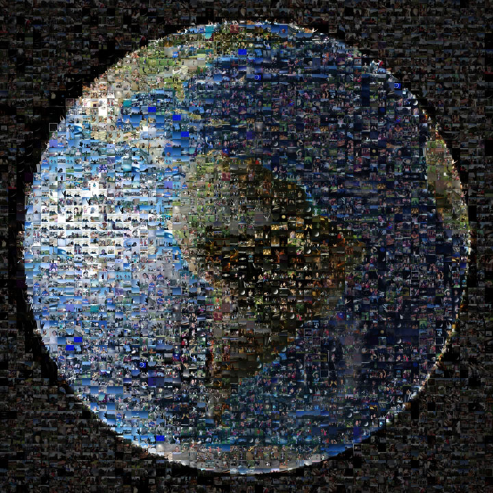 A mosaic of Earth using images from NASA's "Wave at Saturn" event on July 19, 2013.