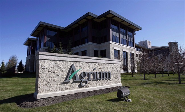 The Agrium head office seen before the start of the company's annual meeting in Calgary, in a May 11, 2012 photo.
