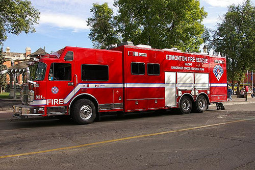 A file photo of a fire truck with Edmonton Fire Rescue.