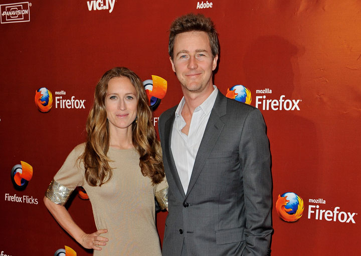 Actor Ed Norton and Shauna Robertson in May 2012. (Getty Images)
