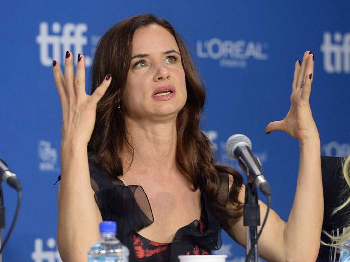 During a TIFF press conference, actress Juliette Lewis showed reporters the size of the sandwich she was able to get at Subway for only $5. (Getty Images)