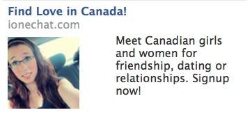 The ads for ionechat.com began showing up on Facebook on Tuesday.