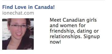 The ads for ionechat.com began showing up on Facebook on Tuesday.