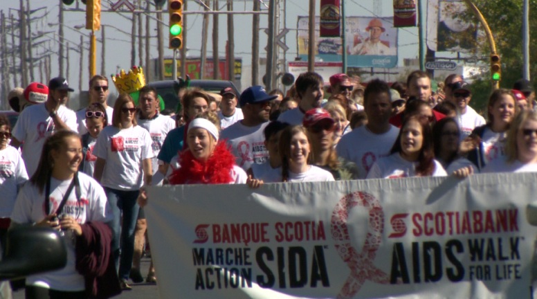 Hundreds of people took to the streets of Regina, Sunday, in support of people impacted by HIV and AIDS.