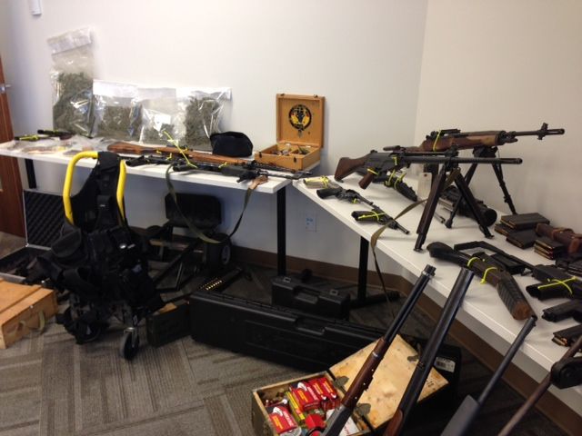 Two men and one woman have been charged after police seized drugs and weapons from an Onoway area residence.