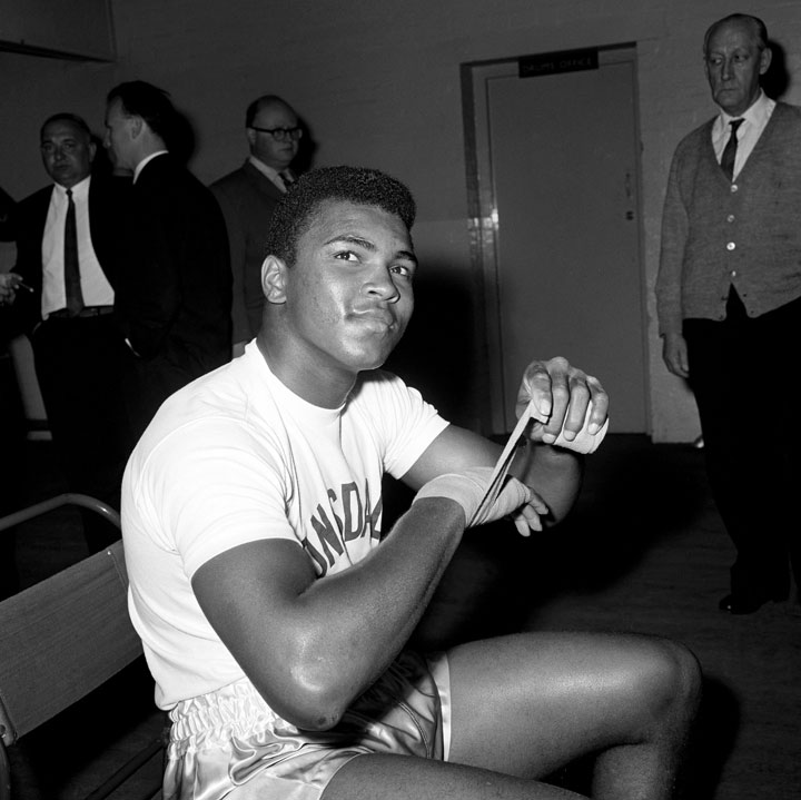 Muhammad Ali, then known as Cassius Clay, in training pior to defending his world heavyweight championship title against Henry Cooper in London