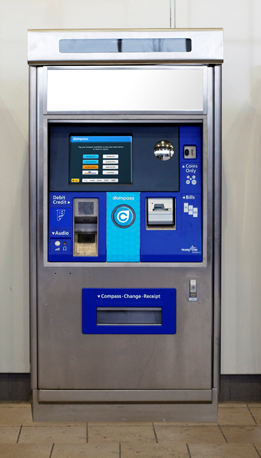 Compass card vending machine system.