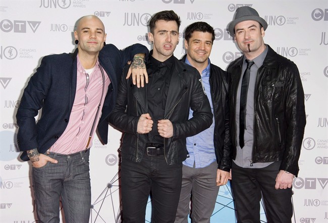 Hedley arrives at the Juno Awards on Sunday, April 1, 2012, in Ottawa, Ont. Hedley will perform at the 2013 Grey Cup halftime show in Regina.