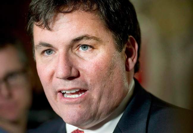 Liberal MP Dominic LeBlanc speaks to reporters following Question Period in the foyer of the House of Commons in Ottawa on Wednesday, April 24, 2013. 