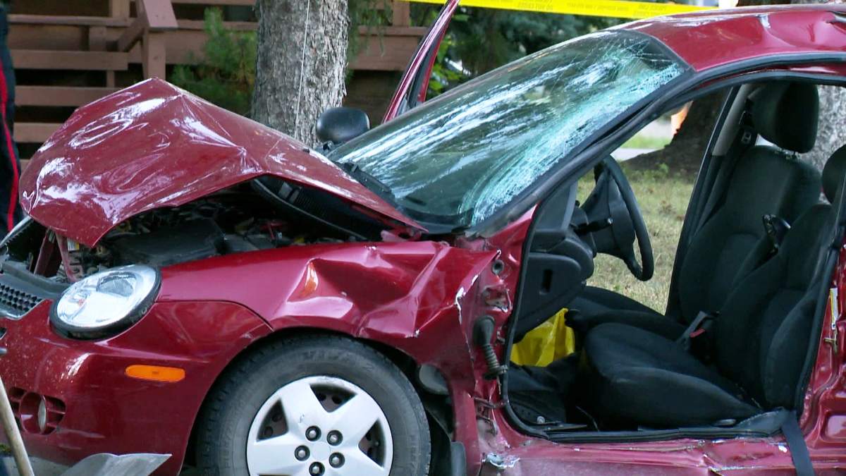 Police say a Toyota Tundra was traveling northbound on 14th Street N.W. when it T-boned a westbound car that ran a stop sign at 21st Avenue N.W.