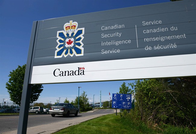 A sign for the Canadian Security Intelligence Service building is shown in Ottawa, May 14, 2013. THE CANADIAN PRESS/Sean Kilpatrick.