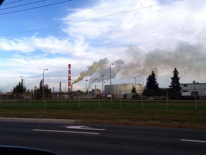 A power outage caused a number of oil refineries to begin flaring Saturday, September 21, 2013. 