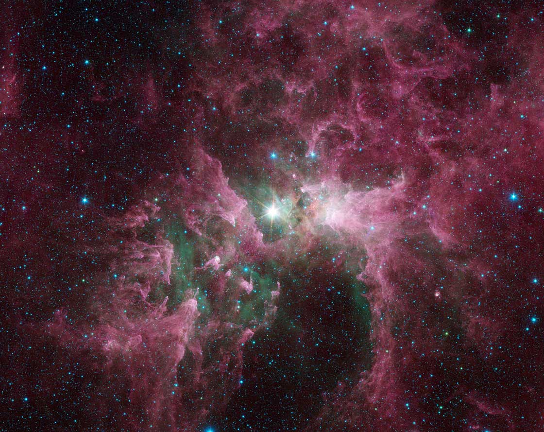 The Eta Carina Nebula seen in infrared light.