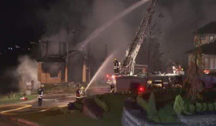 A home under construction has been gutted after a fire in Surrey. 