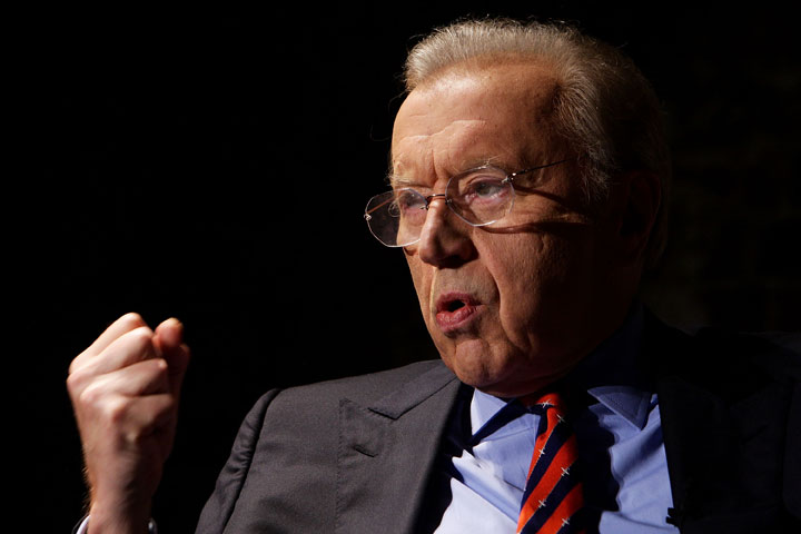 Sir David Frost attends a media conference at the Sydney Theatre Company on February 1, 2011 in Sydney, Australia. The legendary journalists will interview each other at two performances at the Sydney Theatre next week. (Photo by Lisa Maree Williams/Getty Images).