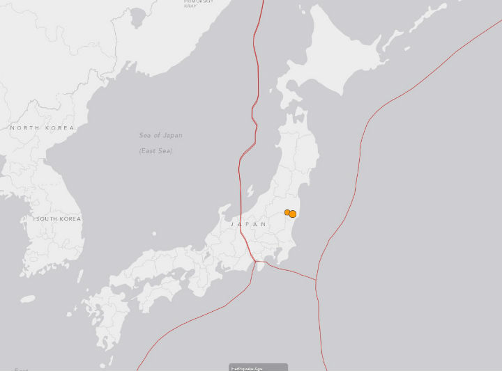 The earthquake hit Friday morning at about 2:25 a.m. local time, centred 20 kilometres west of the city of Iwaki in Fukushima prefecture.