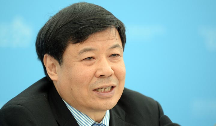 Zhu Guangyao, Vice Minister of Finance of China, gives a press conference during the G20 summit on September 5, 2013 in St. Petersburg. 