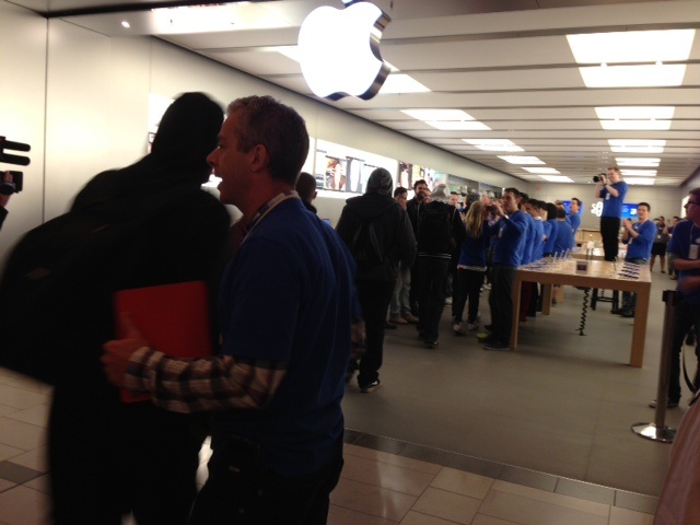 Inside the Apple Store in Vancouver.