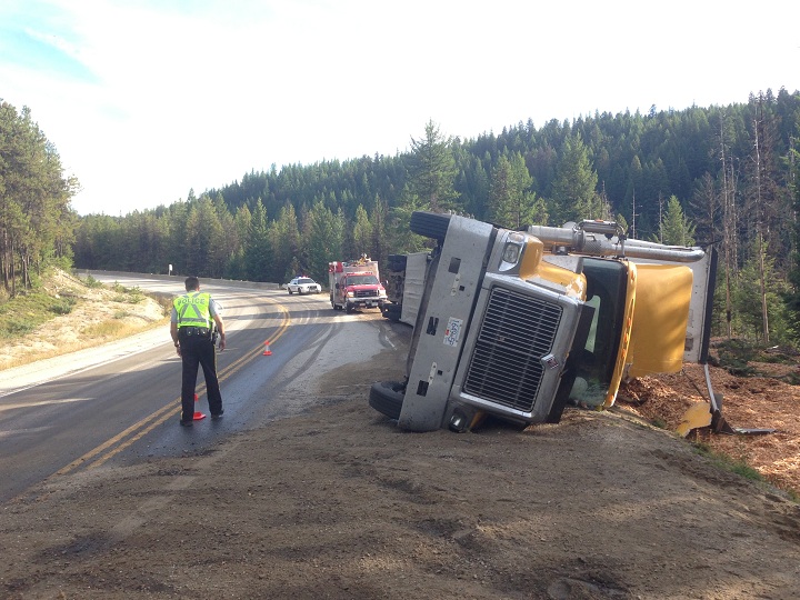 The scene of the semi-tractor trailer crash on Highway 33 on Sept. 17, 2013.