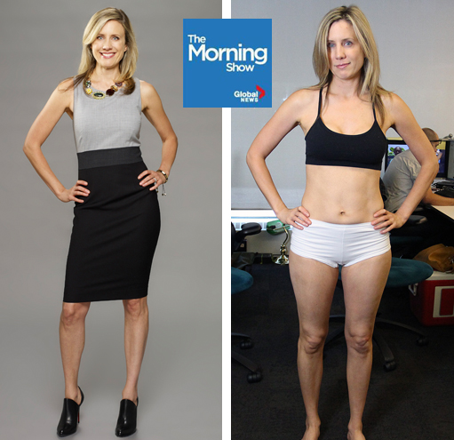 Liza Fromer, host of The Morning Show, strips down, makeup free, as of part of a segment about the importance of body image.