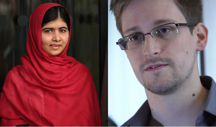Malala Yousafzai and Edward Snowden are among seven nominees for the European Union's Sakharov Prize for Freedom of Thought. 