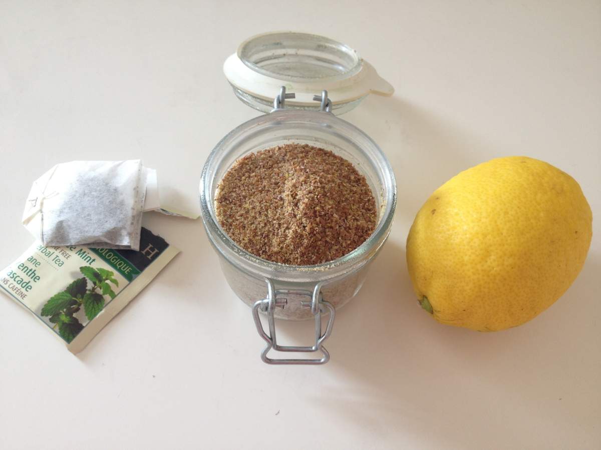 Mint tea, flax and lemon