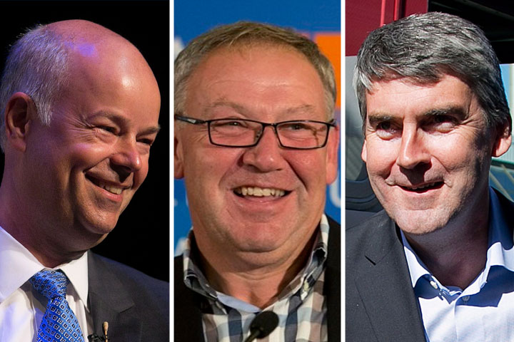 Progressive Conservative leader Jamie Baillie, NDP leader Darrell Dexter and Liberal leader Stephen McNeil.