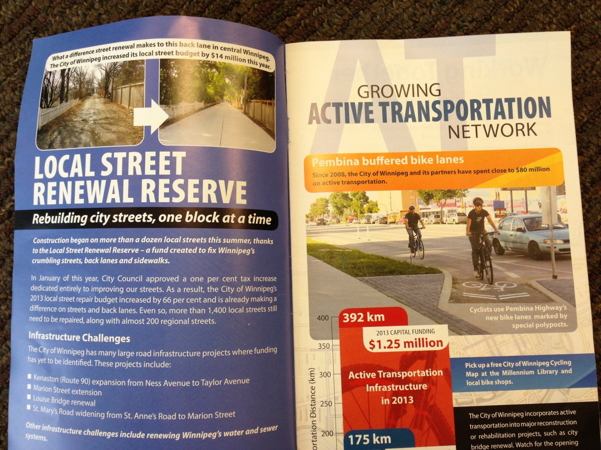 State of the City pamphlet sent by Winnipeg mayor Sam Katz to residents.
