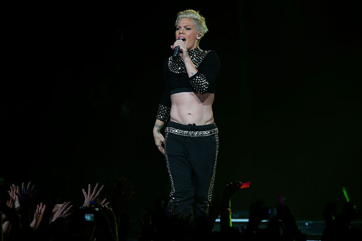 Pink, pictured in concert in June 2013.