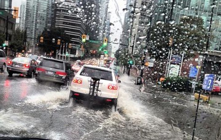 An intense storm in Metro Vancouver that caused flooding and power outages.