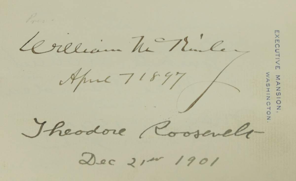 The signature of 26th U.S. President Theodore Roosevelt.