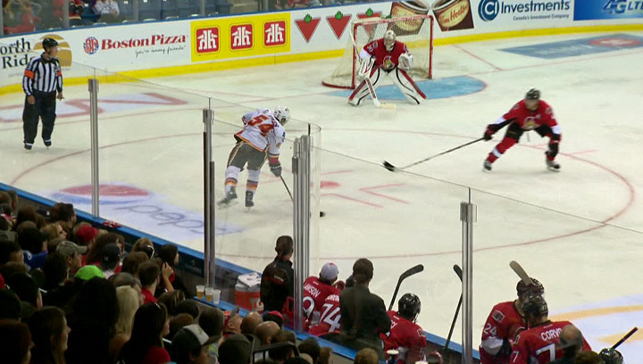 Plenty of new faces on the ice as the Ottawa Senators down the Calgary Flames 4-2 in pre-season action in Saskatoon.
