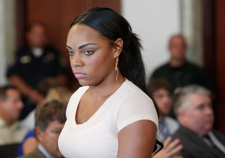 
Shayanna Jenkins  arrives at Attleboro District Courtroom, on Wednesday, July 24, 2013, in Attleboro, Mass. 