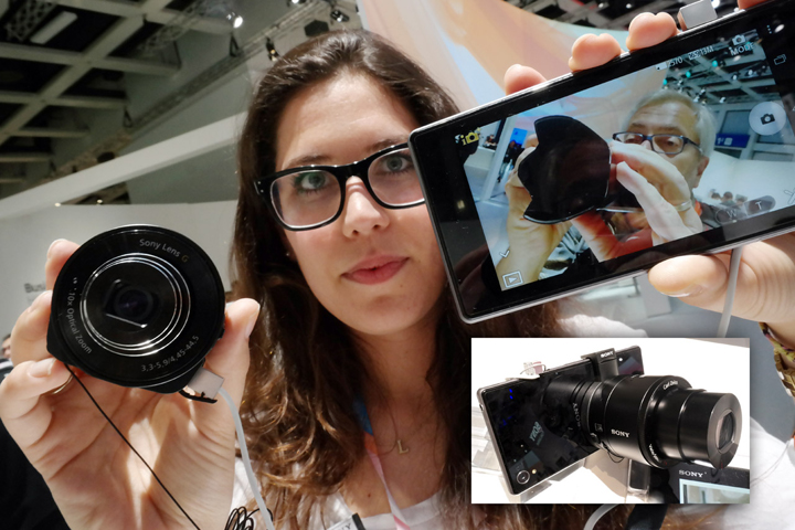 Sony detachable QX 10 18 MP zoom lens uses Experia Z1 screen remotely.