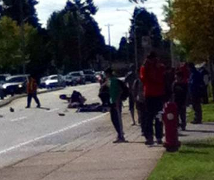 A motorcycle hit three teen girls, killing one, in Surrey on Sept. 18, 2013.