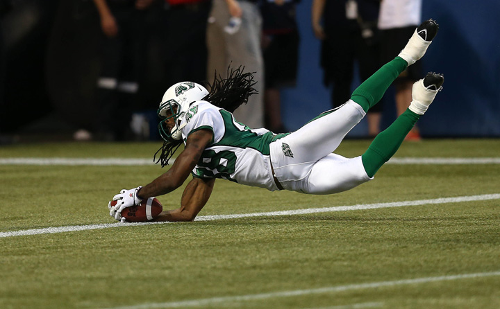 The Saskatchewan Roughriders announced on Thursday that import receiver Taj Smith has re-signed with the team