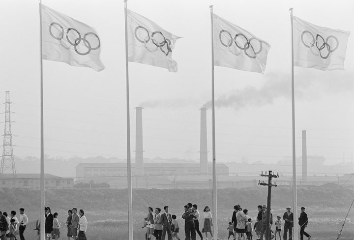 Japanese spectators outside the Olympic Stadium in Tokyo, Japan. (NBCU Photo Bank).