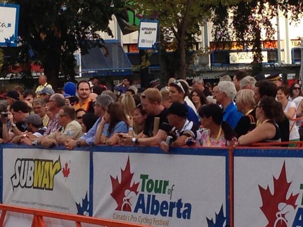 A lot of people lined Edmonton's downtown streets on Tuesday for a glimpse at some of the world's best cyclists.