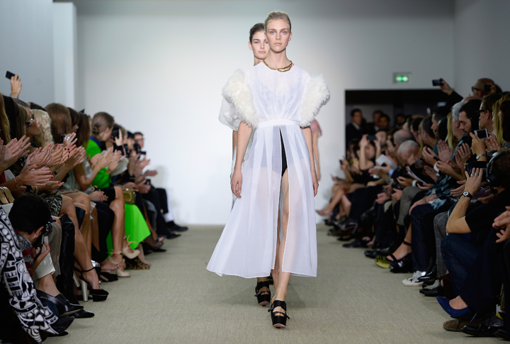 Models walk the runway during the Giambattista Valli show finale as part of the Paris Fashion Week Womenswear Spring/Summer 2014 on September 30, 2013 in Paris, France. 