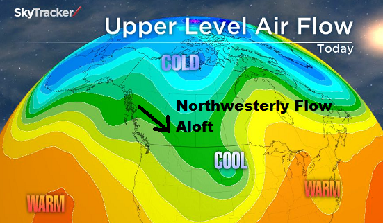 Expect increasing cloud Fri evening as a trough to the south enjoys a brief period of influence … until our new best friend, the Long Weekend Ridge builds in for Sunday and Monday bringing with it sunshine and seasonal or even slightly above temperatures.