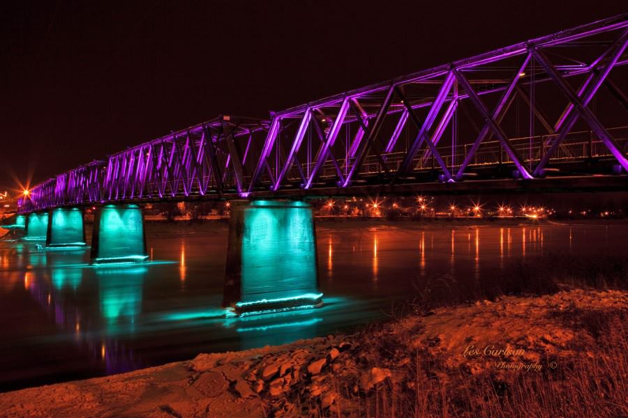 A design of the High Level Bridge equipped with LED lights.