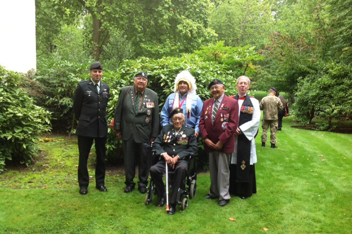 Canadian indigenous chiefs and delegation marks the Royal Proclamation of 1763 with a wreath-laying ceremony in England.