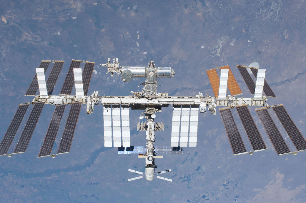 The ISS photographed from the shuttle Endeavour in 2011.