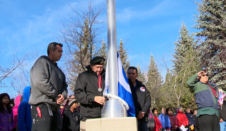 First Nations, Métis flags raised in a ceremony at Saskatoon city hall.