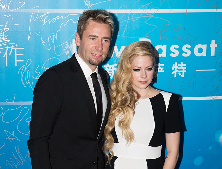 Avril Lavigne with husband Chad Kroeger of Nickelback at the Huading Awards in China.