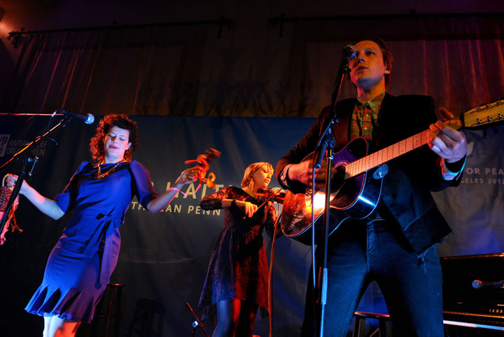 Members of Arcade Fire, pictured in January 2012.