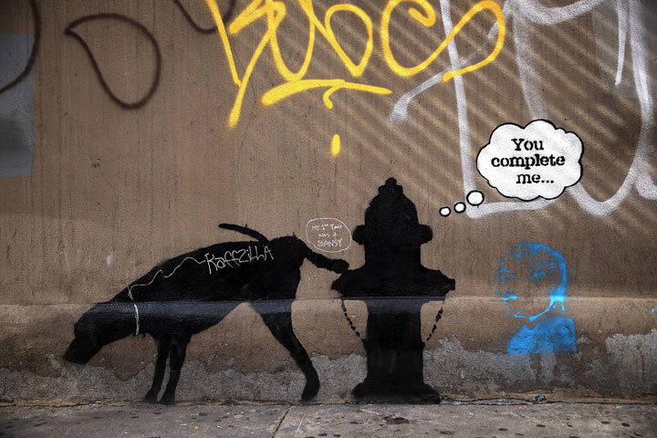 Elusive British graffiti artist Banksy hits streets of New York