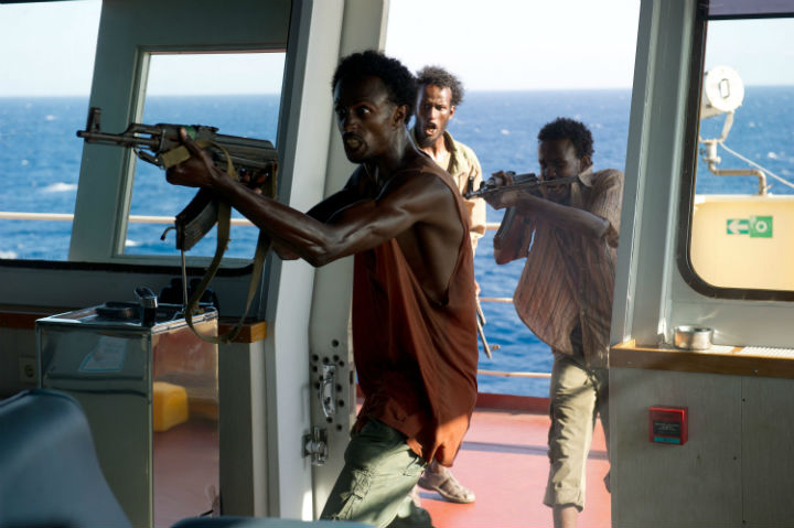 Faysal Ahmed, Mahat Ali and Barkhad Abdirahman in a scene from Sony Pictures’ “Captain  Phillips.” (Photo via Rex Features/The Canadian Press)